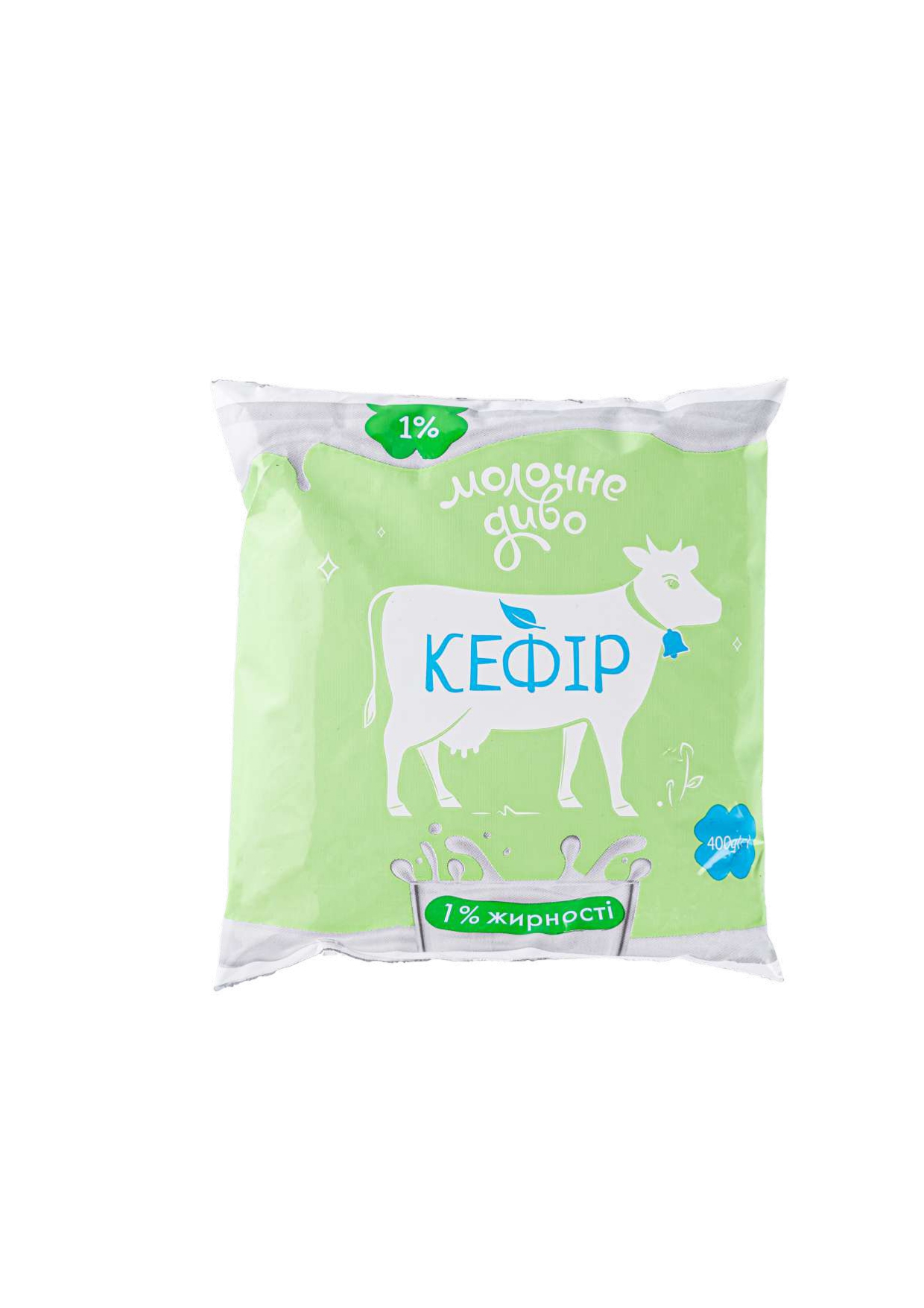 Кефір 1% жирності, ТМ «Молочне диво», 400 г поліетиленова упаковка